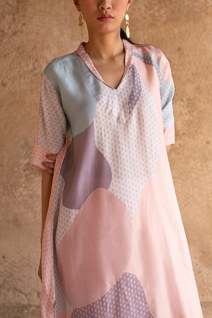 Taupe Dupion Silk Kurta Set by CLOS at Pernia's Pop Up Shop