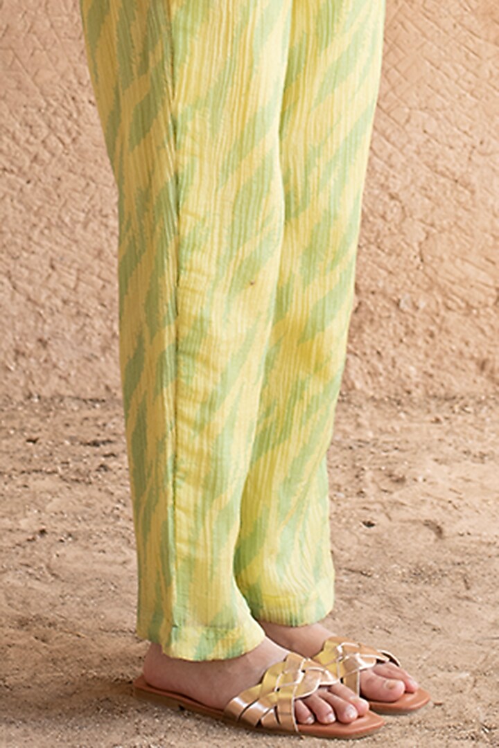 Lime Green Shimmer Cupro Wrinkle & Japanese Fabric Co-Ord Set by CLOS at Pernia's Pop Up Shop