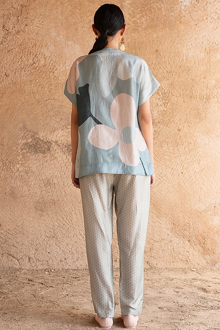 Powder Blue Dupion Silk Co-Ord Set by CLOS at Pernia's Pop Up Shop