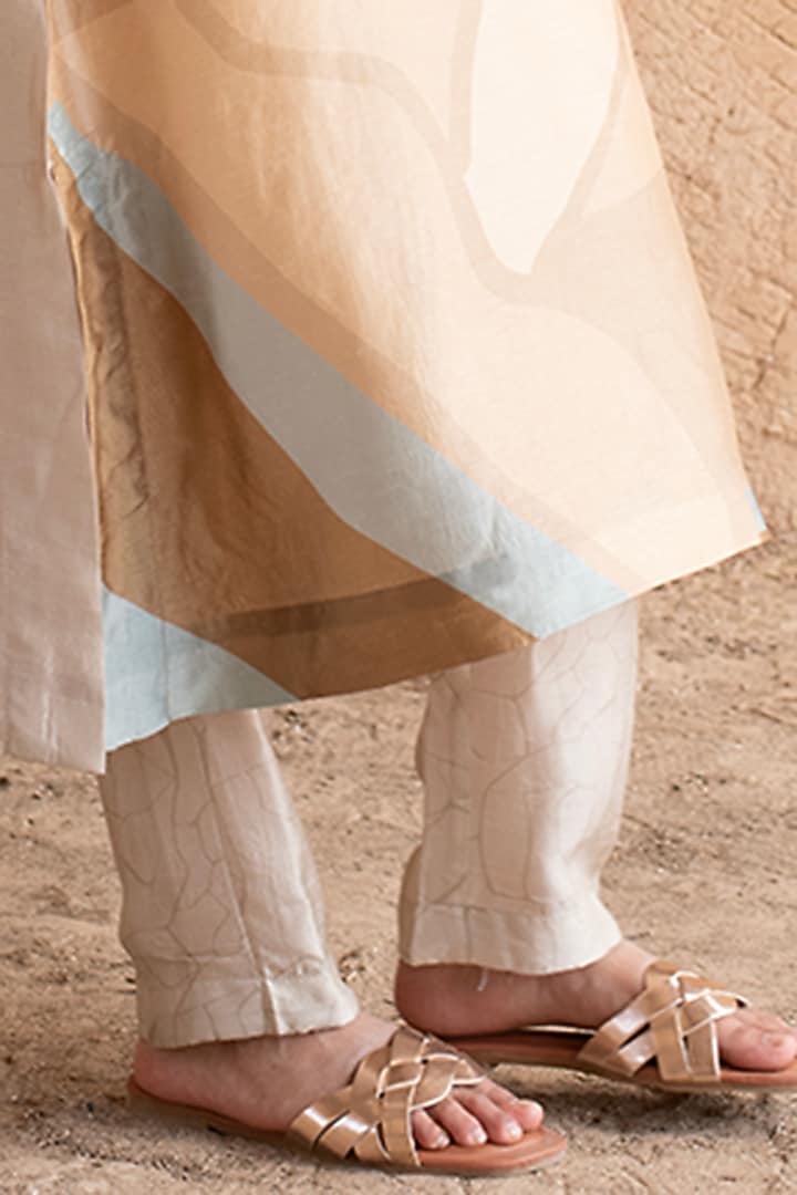English Walnut Brown Dupion Silk Kurta Set by CLOS at Pernia's Pop Up Shop