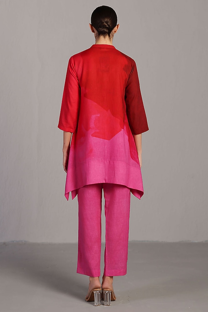 Fuchsia Pink Korean Linen Kurta Set by CLOS at Pernia's Pop Up Shop