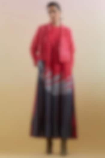 Pink & Grey Linen Silk Embellished Jacket Vacation Dress by CLOS at Pernia's Pop Up Shop