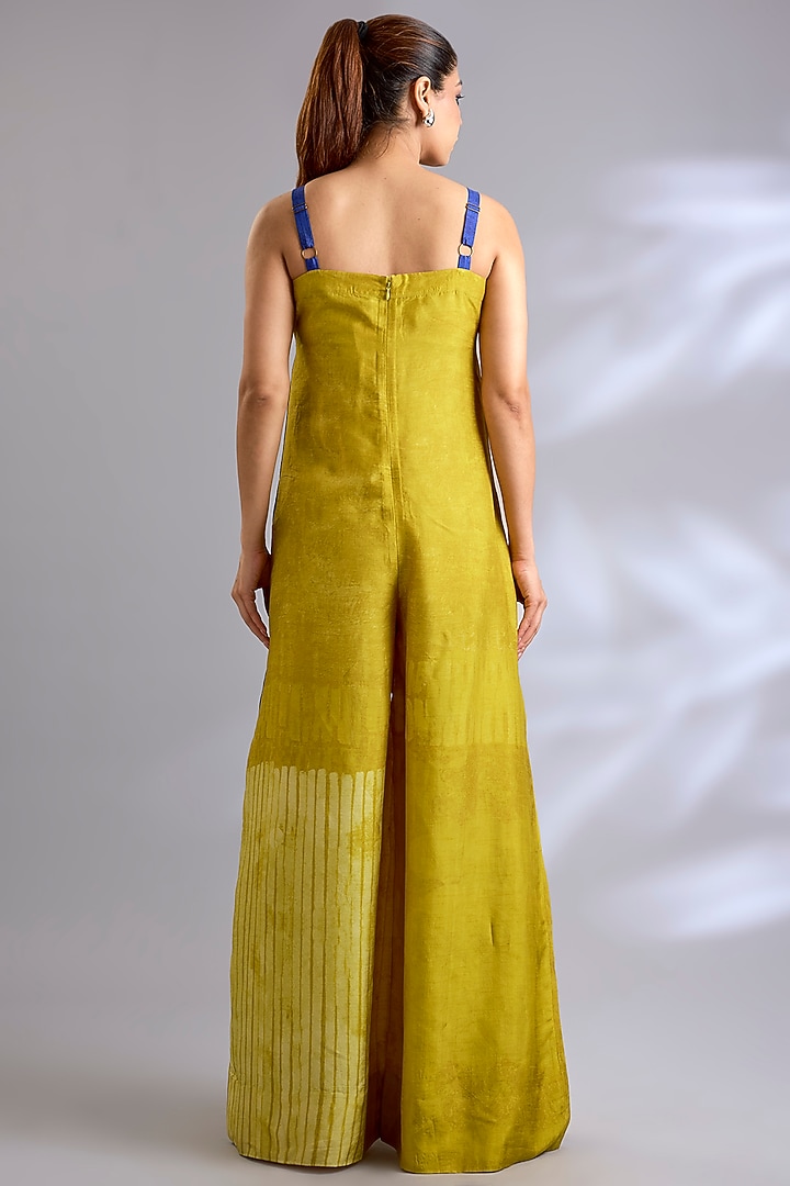 Azure & Ambre Dupion Silk Printed Jumpsuit With Jacket by CLOS at Pernia's Pop Up Shop