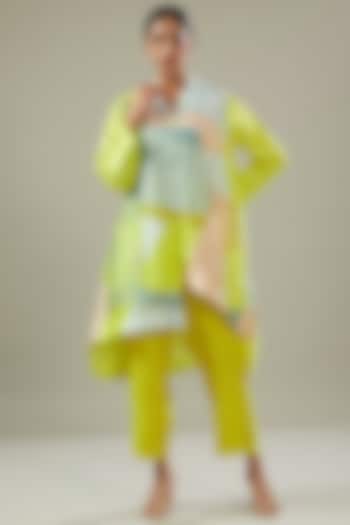 Yellow Dupion Silk Tunic Set by CLOS at Pernia's Pop Up Shop