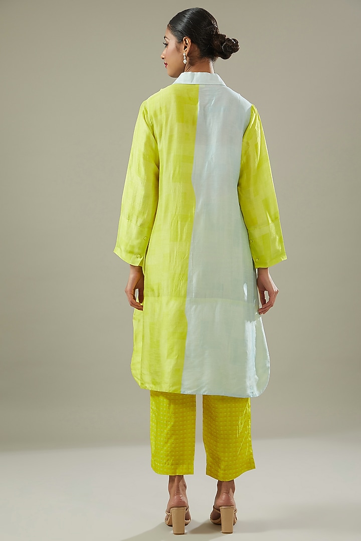 Yellow Dupion Silk Tunic Set by CLOS at Pernia's Pop Up Shop