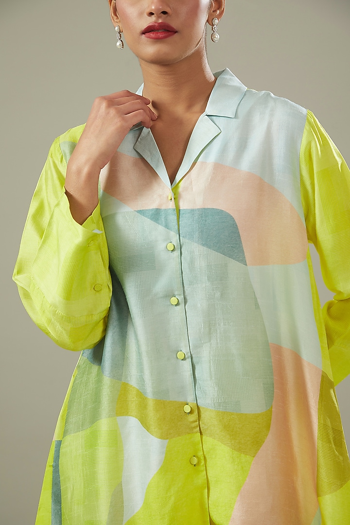 Yellow Dupion Silk Tunic Set by CLOS at Pernia's Pop Up Shop