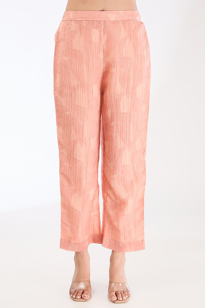Pink Shimmer Cupro Abstract Printed Kurta Set by CLOS at Pernia's Pop Up Shop