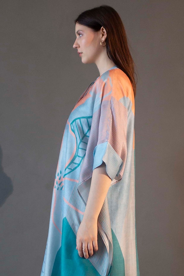 Multi-Colored Dupion Silk Printed Kurta Set by CLOS at Pernia's Pop Up Shop