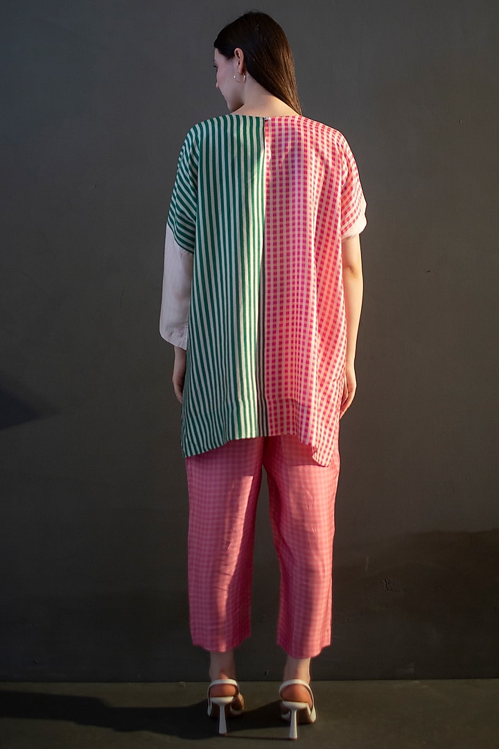 Multi-Colored Dupion Silk Printed Tunic Set by CLOS at Pernia's Pop Up Shop