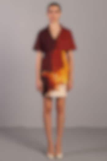 Ochre & Brown Korean Linen Short Jacket Vacation Dress by CLOS at Pernia's Pop Up Shop