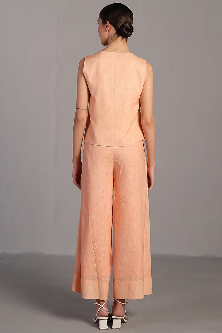 Bright Orange & Yellow Korean Linen Short Jacket Set by CLOS at Pernia's Pop Up Shop