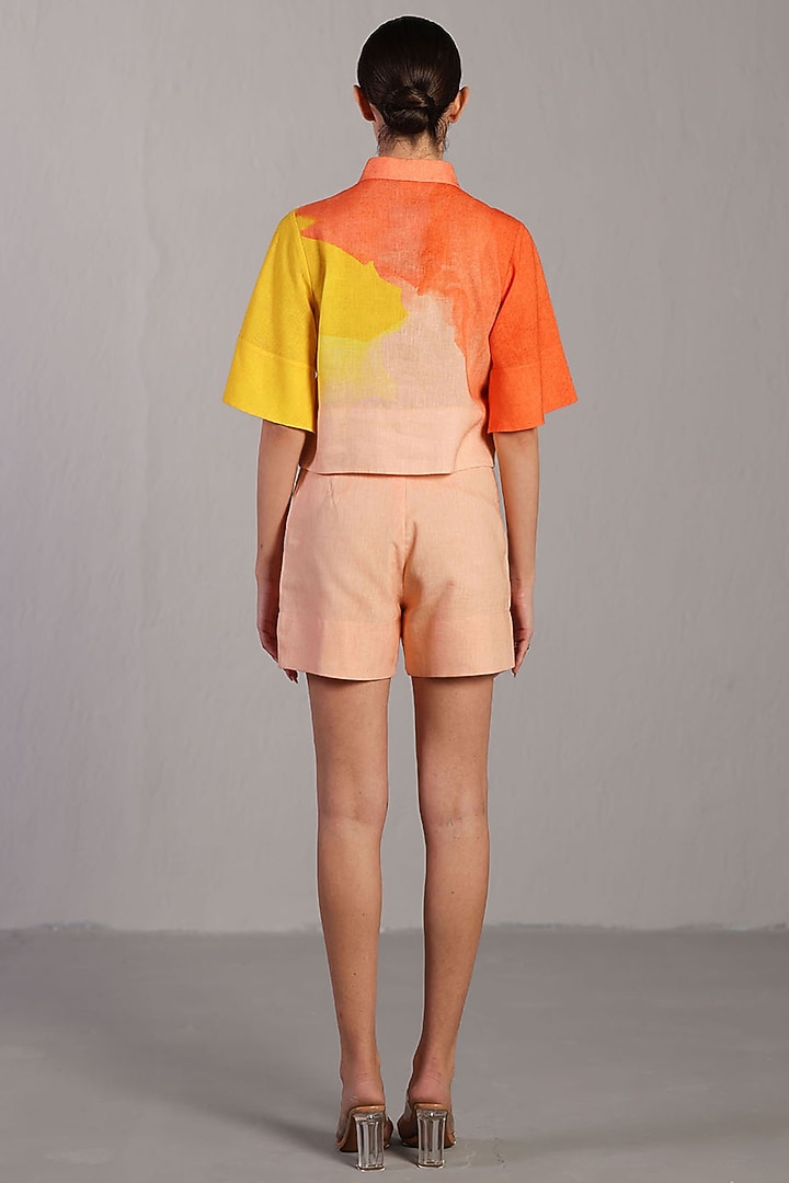 Bright Orange & Yellow Korean Linen Co-Ord Set by CLOS at Pernia's Pop Up Shop