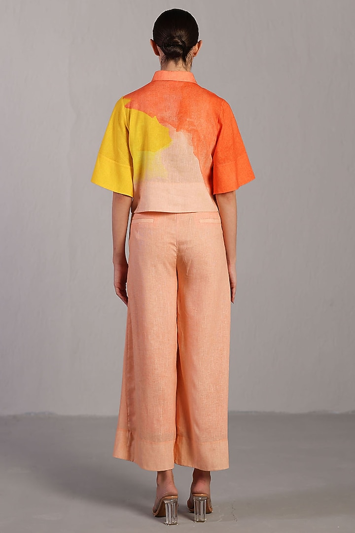 Bright Orange & Yellow Korean Linen Co-Ord Set by CLOS at Pernia's Pop Up Shop