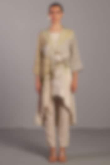 Moss Green Korean Linen Jacket Set by CLOS at Pernia's Pop Up Shop