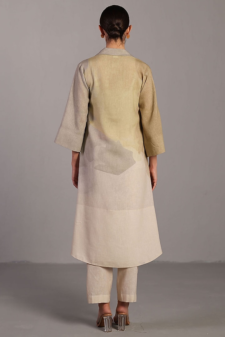 Moss Green Korean Linen Jacket Set by CLOS at Pernia's Pop Up Shop