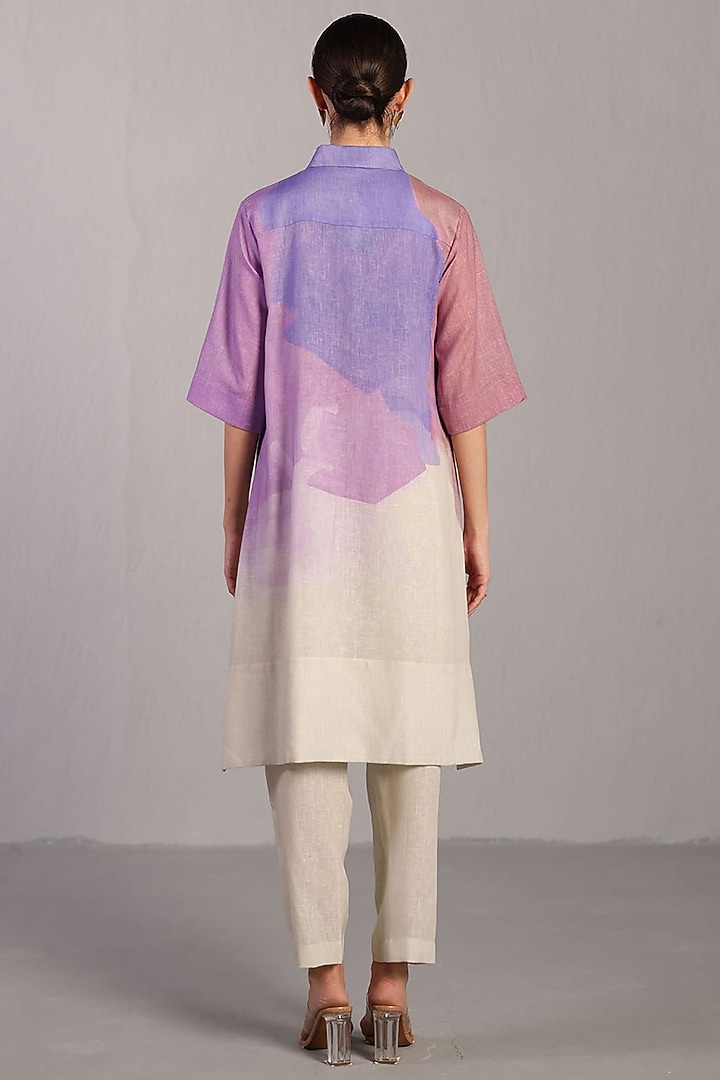 Pastel Multi-Colored Korean Linen Kurta Set by CLOS at Pernia's Pop Up Shop
