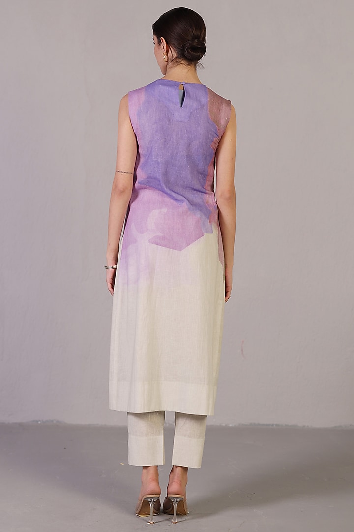 Pastel Multi-Colored Korean Linen Pleated Kurta Set by CLOS at Pernia's Pop Up Shop
