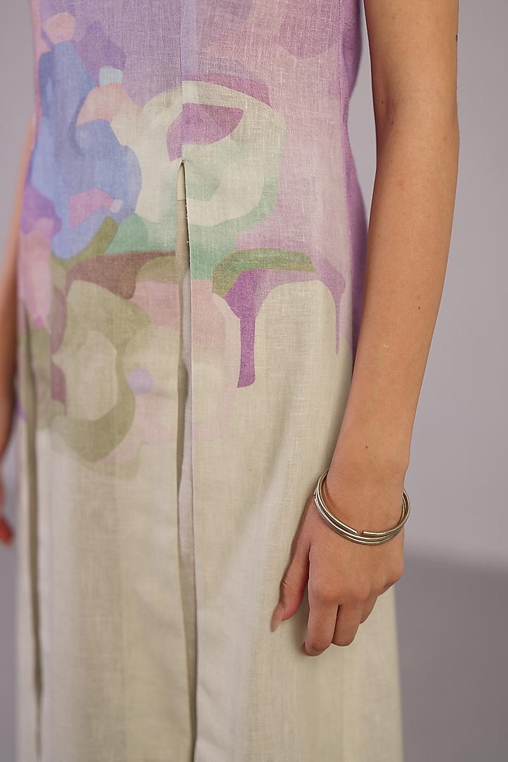 Pastel Multi-Colored Korean Linen Pleated Kurta Set by CLOS at Pernia's Pop Up Shop