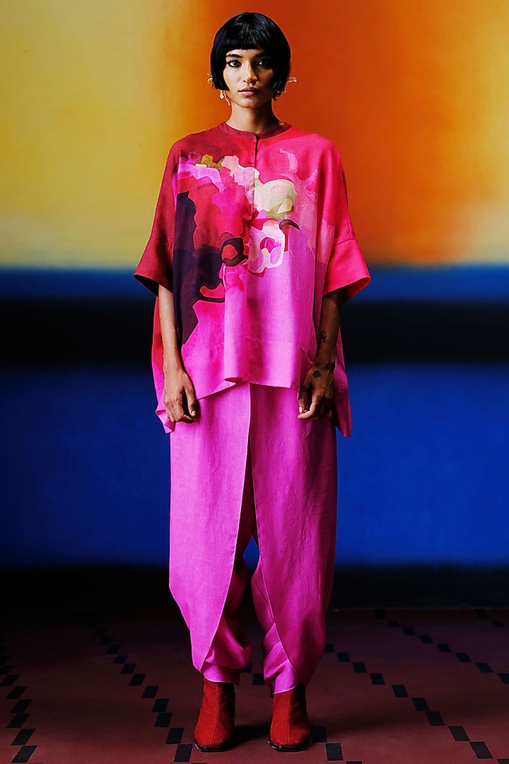 Fuchsia Pink Korean Linen Co-Ord Set by CLOS at Pernia's Pop Up Shop