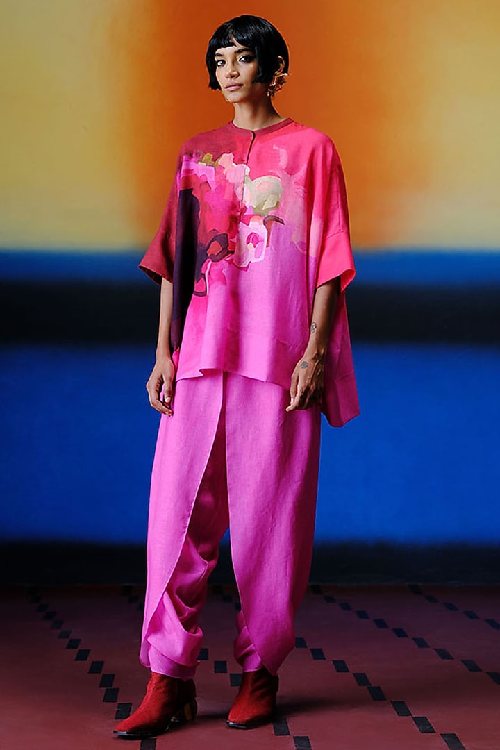 Fuchsia Pink Korean Linen Co-Ord Set by CLOS at Pernia's Pop Up Shop