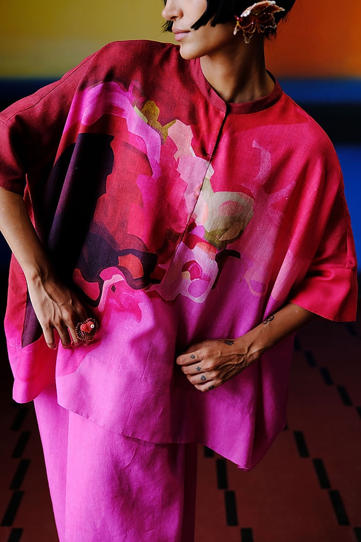 Fuchsia Pink Korean Linen Co-Ord Set by CLOS at Pernia's Pop Up Shop
