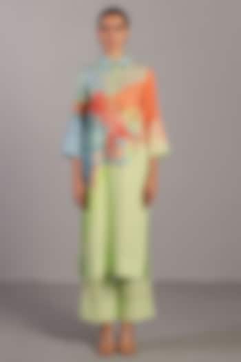 Multi-Colored Korean Linen Long Kurta Set by CLOS at Pernia's Pop Up Shop