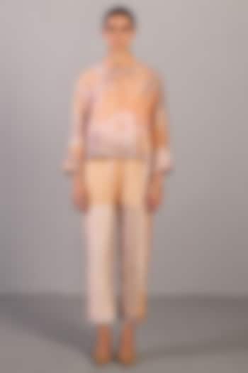 Soft Grey & Orange Linen Silk Co-Ord Set by CLOS at Pernia's Pop Up Shop