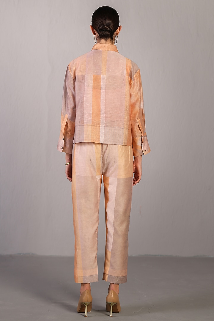Soft Grey & Orange Linen Silk Co-Ord Set by CLOS at Pernia's Pop Up Shop