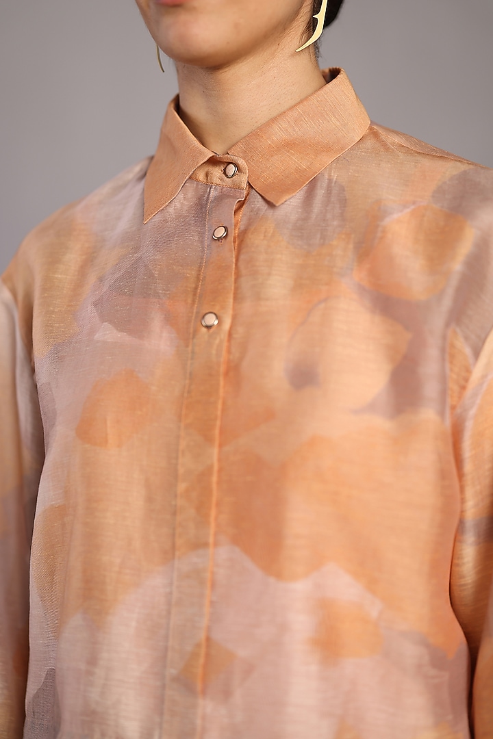 Soft Grey & Orange Linen Silk Co-Ord Set by CLOS at Pernia's Pop Up Shop