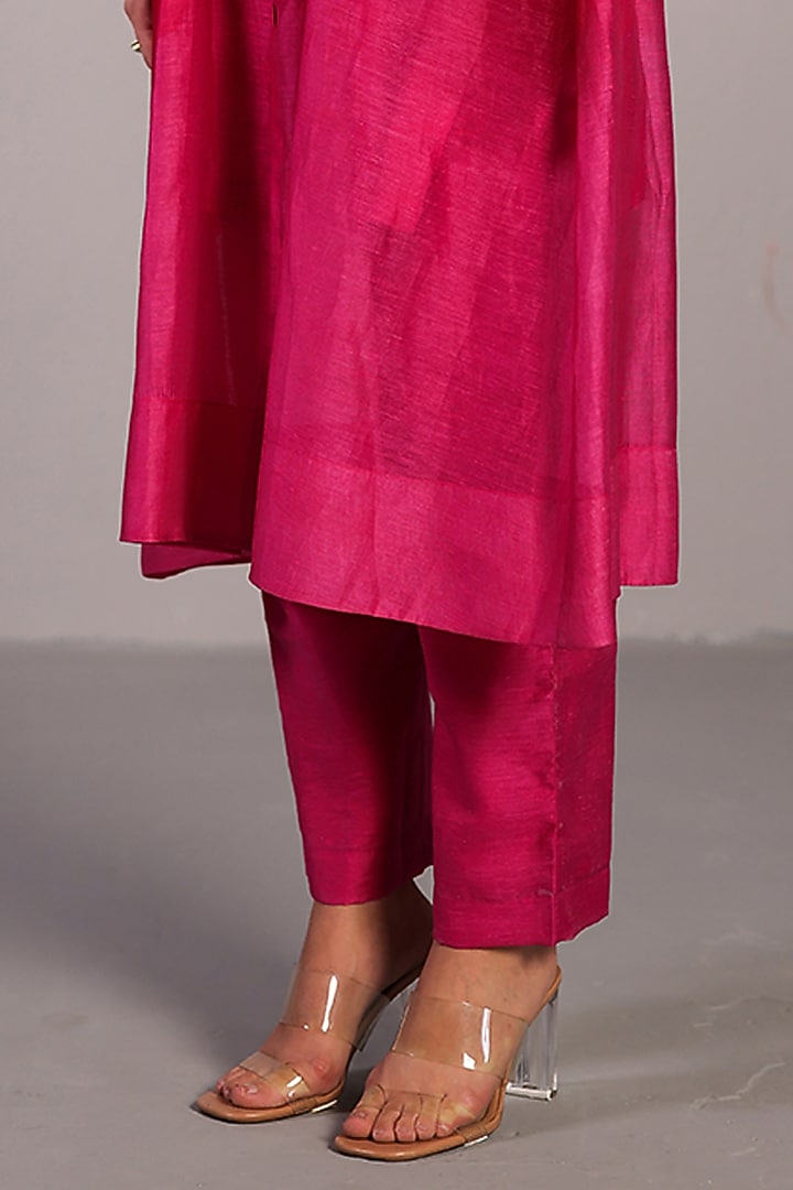 Fuchsia Pink Linen Silk Maxi Summer Dress by CLOS at Pernia's Pop Up Shop