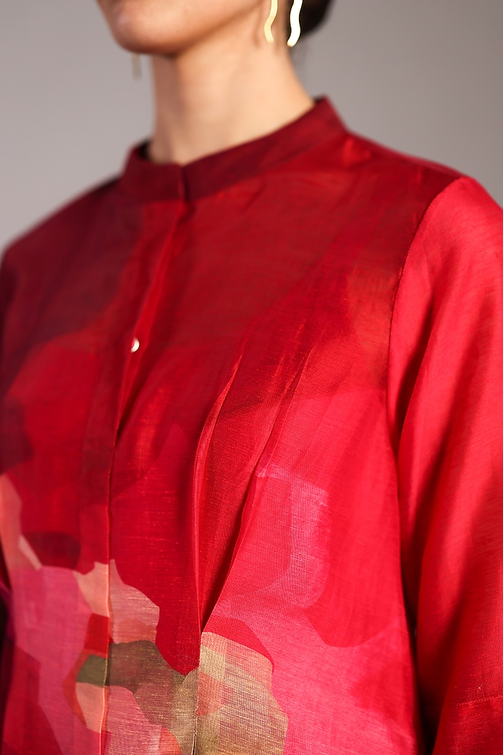 Fuchsia Pink Linen Silk Maxi Summer Dress by CLOS at Pernia's Pop Up Shop