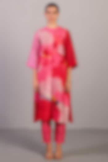 Blush Pink Linen Silk Kurta Set by CLOS at Pernia's Pop Up Shop