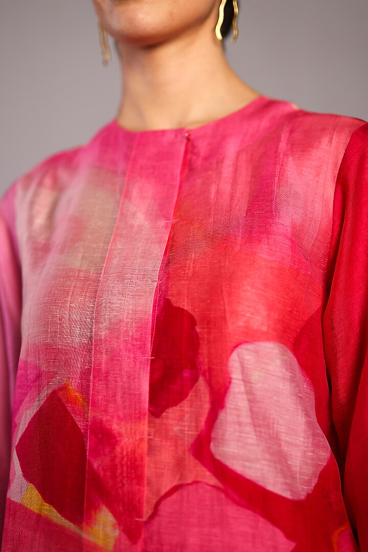 Blush Pink Linen Silk Kurta Set by CLOS at Pernia's Pop Up Shop