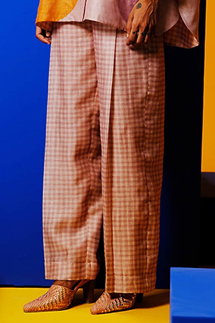 Cobalt Blue & Apricot Orange Linen Silk Co-Ord Set by CLOS at Pernia's Pop Up Shop