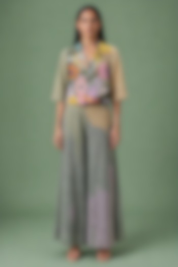 Sage Olive Korean Linen Cutwork Jacket Set by CLOS at Pernia's Pop Up Shop