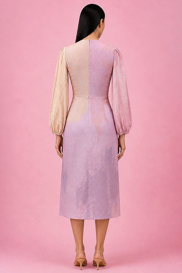 Blush Korean Linen Cutwork Embroidered Midi Vacation Dress by CLOS at Pernia's Pop Up Shop