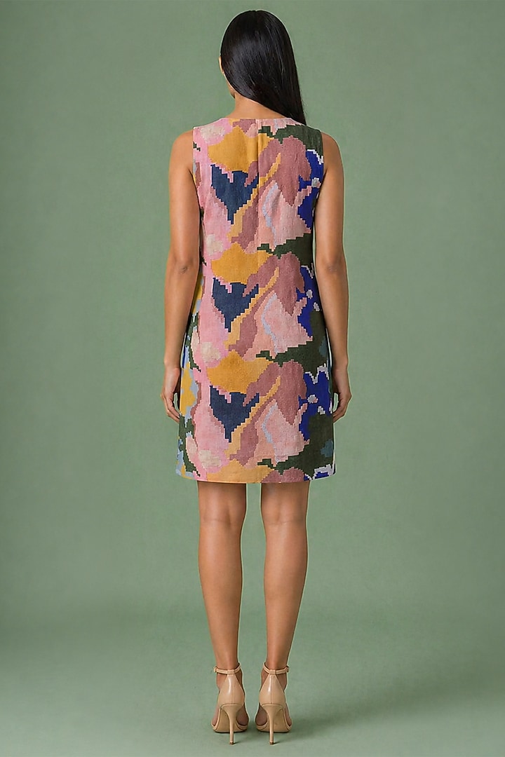 Sage Olive Korean Linen Printed Jacket Cocktail Dress by CLOS at Pernia's Pop Up Shop