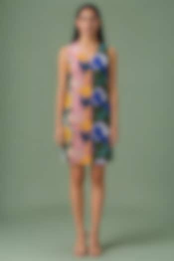 Sage Olive Green Korean Linen Printed Summer Dress by CLOS at Pernia's Pop Up Shop
