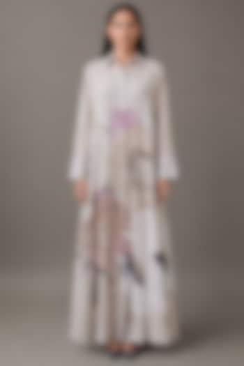 Pearl Ivory Korean Linen Floral Printed Vacation Dress by CLOS at Pernia's Pop Up Shop
