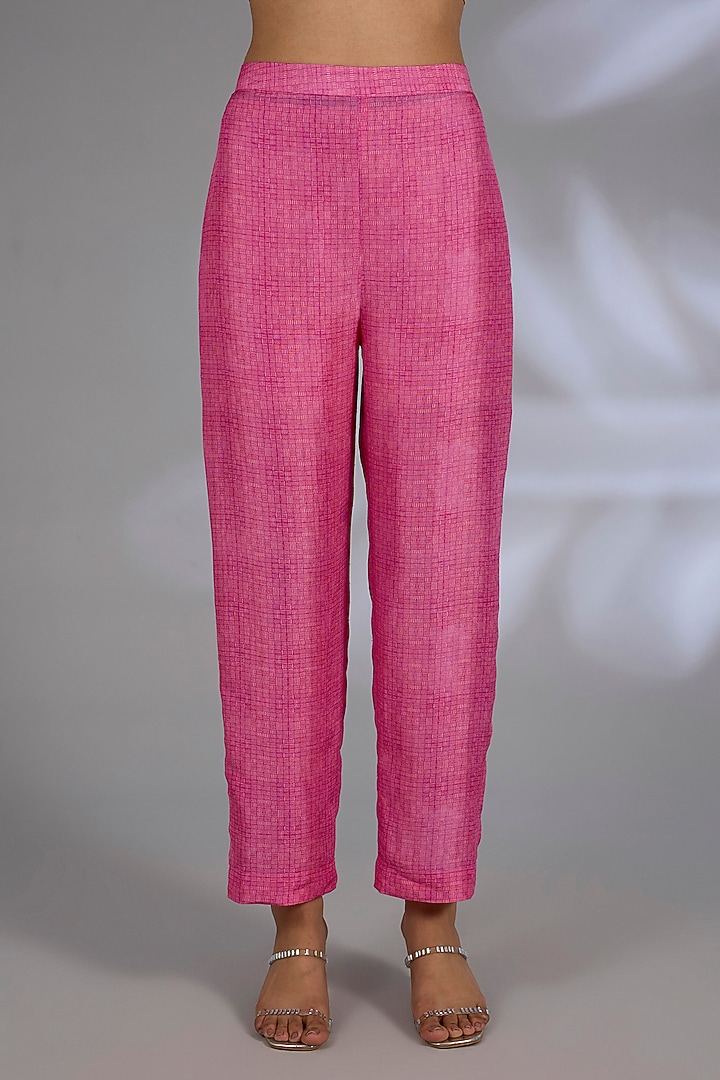 Pink Dupion Silk Kurta Set by CLOS at Pernia's Pop Up Shop