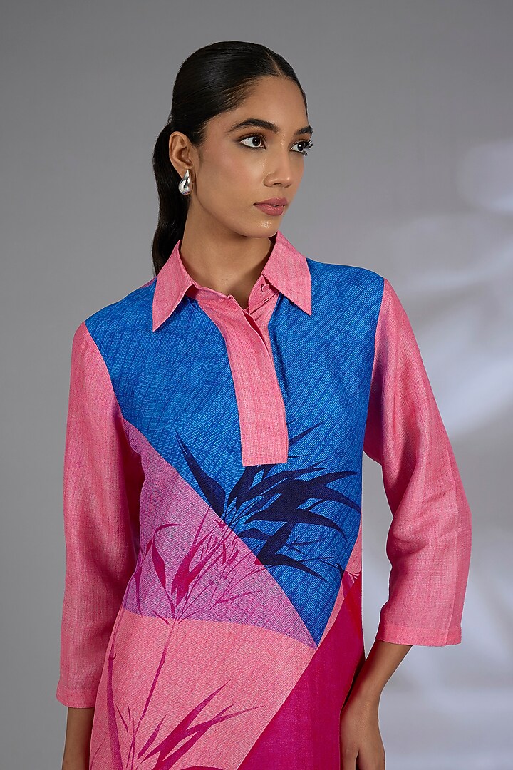 Pink Dupion Silk Kurta Set by CLOS at Pernia's Pop Up Shop