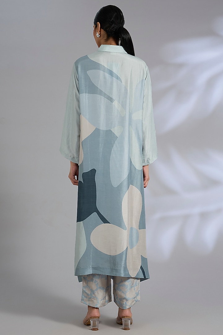 Grey Dupion Silk Kurta Set by CLOS at Pernia's Pop Up Shop