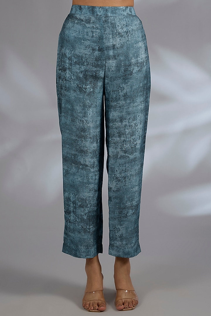 Grey Dupion Silk Asymmetrical Kurta Set by CLOS at Pernia's Pop Up Shop