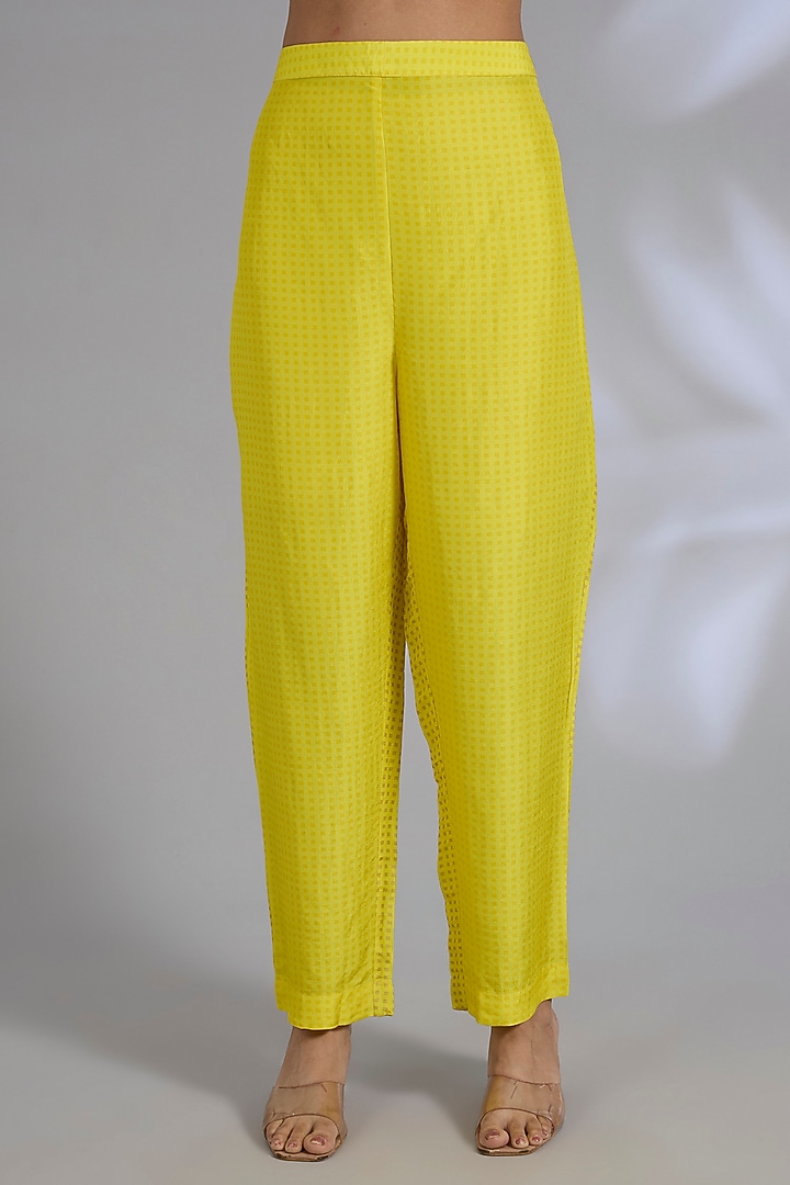 Yellow Dupion Silk Kurta Set by CLOS at Pernia's Pop Up Shop