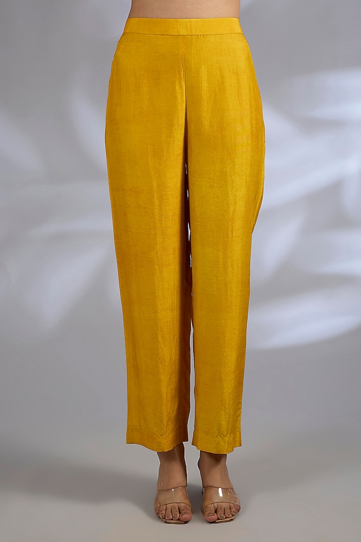 Multi-Colored Dupion Silk Asymmetrical Kurta Set by CLOS at Pernia's Pop Up Shop