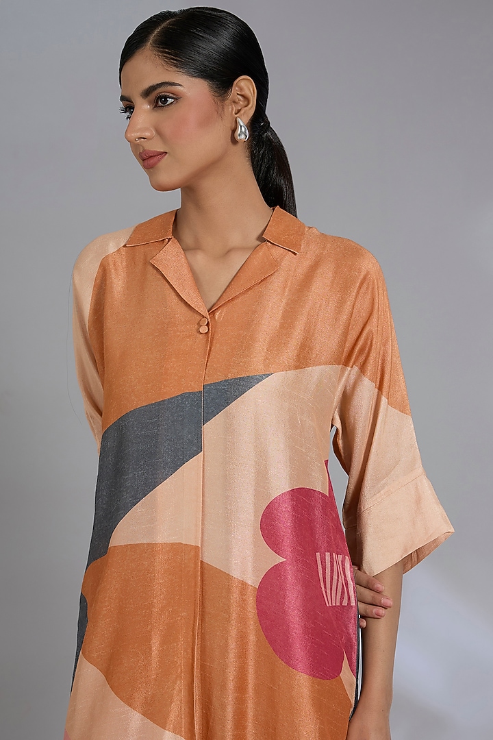 Orange Dupion Silk Kurta Set by CLOS at Pernia's Pop Up Shop