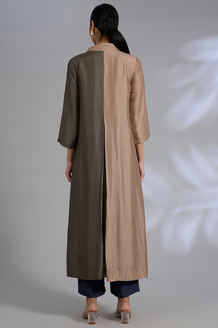 Multi-Colored Dupion Silk Kurta Set by CLOS at Pernia's Pop Up Shop