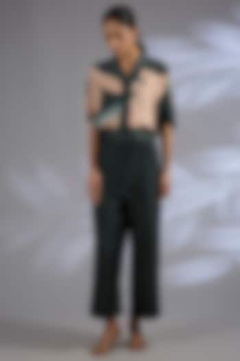 Black Dupion Silk Asymmetrical Co-Ord Set by CLOS at Pernia's Pop Up Shop