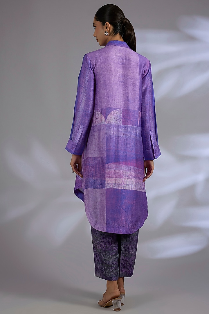 Blue Dupion Silk Kurta Set by CLOS at Pernia's Pop Up Shop