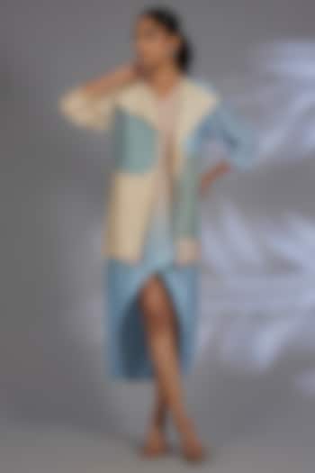 Multi-Colored Dupion Silk Jacket Vacation Dress by CLOS at Pernia's Pop Up Shop